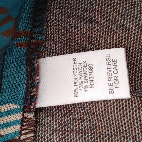 Cato Brown and Teal Plaid Fringe Skirt Size L - Picture 5 of 7